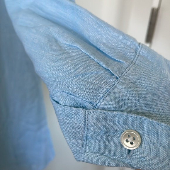 J Jill- blue long linen shirt- small - Picture 8 of 9